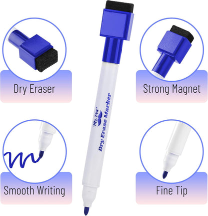 Mr. Pen- Magnetic Dry Erase Markers, 12 Pack, Blue Dry Erase Markers Fine Tip