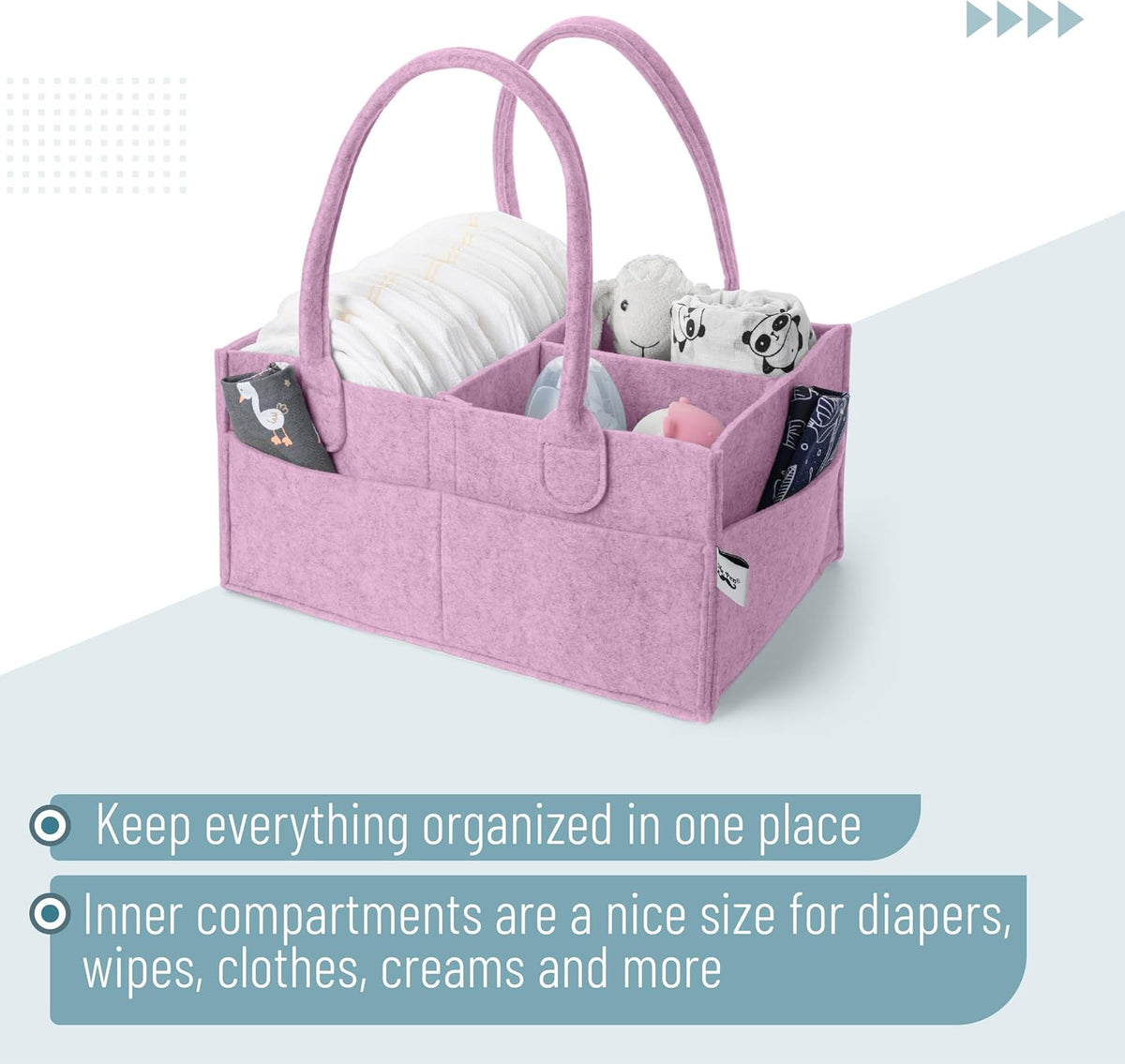 Mr. Pen- Baby Diaper Caddy Organizer, Lavender Dream, Baby Caddy Organizer with Handle, Compact Size, Collapsible & Portable