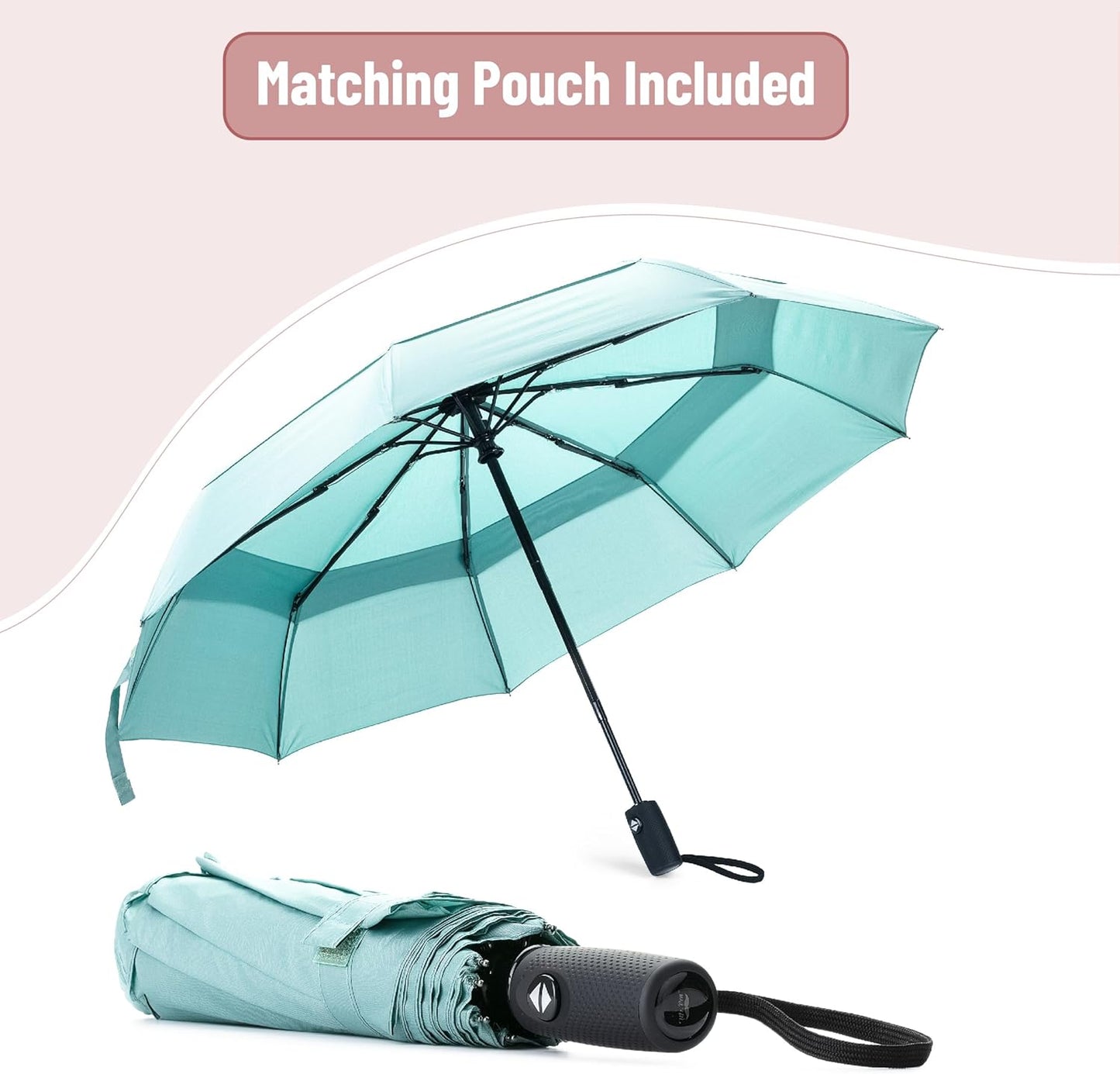 Mr. Pen- Windproof Travel Umbrella, Light Blue, Automatic Umbrellas for Rain