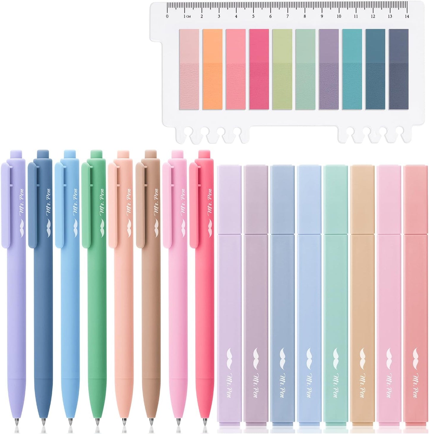 Mr. Pen- Aesthetic Bible Highlighters and Pens No Bleed, 16 Pack, 200 Sheets Transparent Sticky Tabs, Bible Highlighters No Bleed Highlighters for Bible Pages No Bleed