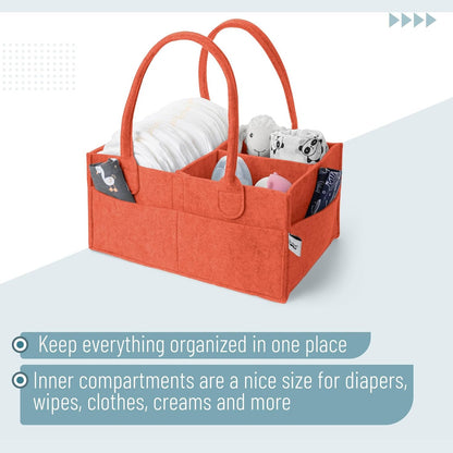 Mr. Pen- Baby Diaper Caddy Organizer, Earthy Clay, Baby Caddy Organizer with Handle, Compact Size, Collapsible & Portable