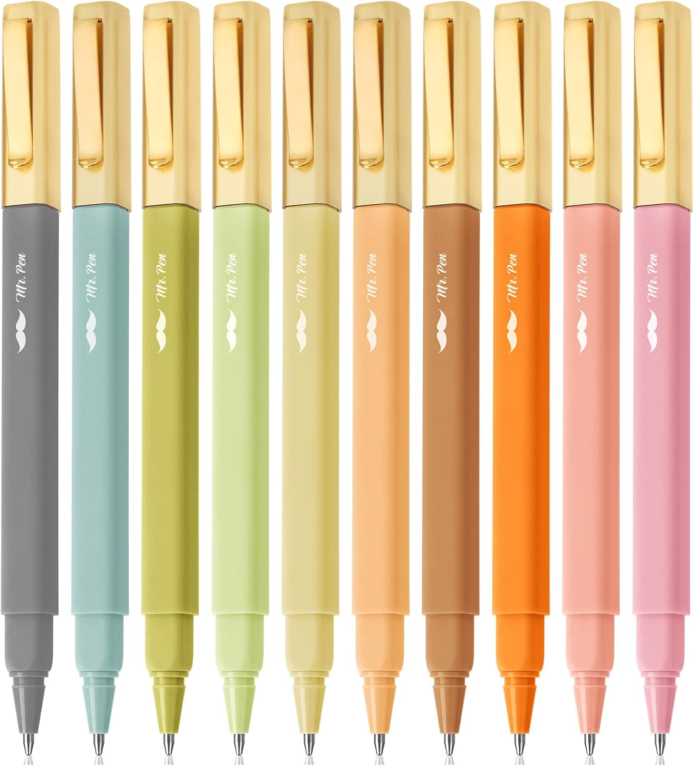 Aesthetic Pens, 10 Pack, Vibrant Colors, Fast Dry, No Smear Bible Pens No Bleed Through, 0.7mm Fine Point Pen, Ballpoint Pens Ballpoint, Fine Tip Pens for Note Taking, Pens Aesthetic