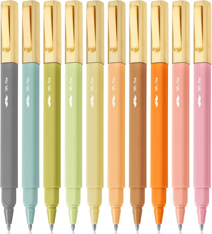 Aesthetic Pens, 10 Pack, Vibrant Colors, Fast Dry, No Smear Bible Pens No Bleed Through, 0.7mm Fine Point Pen, Ballpoint Pens Ballpoint, Fine Tip Pens for Note Taking, Pens Aesthetic