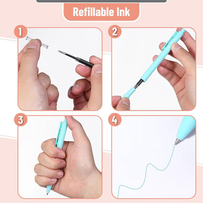 Mr. Pen- Retractable Cute Gel Pens for Journaling, 12 Pack, Assorted Color, 0.7 mm, Pastel Barrel with Silver Cross Clip