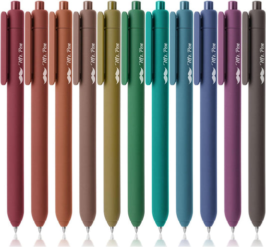 Mr. Pen- Retractable Gel Pens, 11 Pack, Unique Dark Vintage Ink Colors