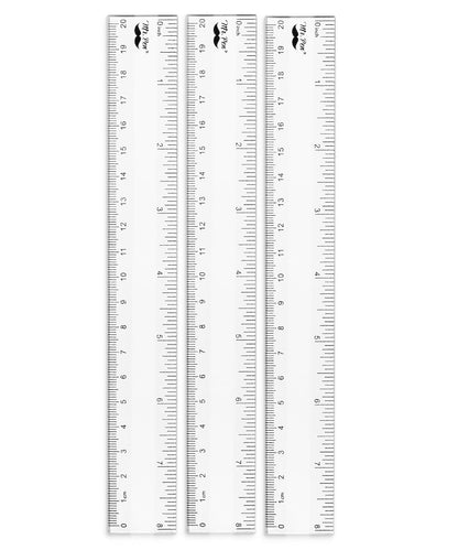 Plastic Ruler 8 Inch, 3 Pack, Clear, Metric & Imperial