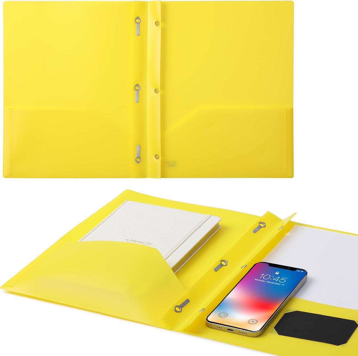 Mr. Pen- Plastic Folders with Pockets and Prongs, 24 Pack, Letter Size, Yellow