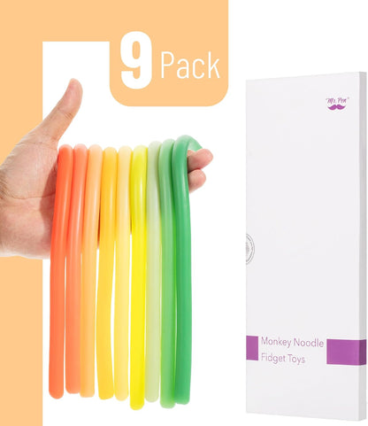 Mr. Pen- Monkey Noodle Fidget Toy, 9 Pack, Colorful, Monkey Noodles Fidget Toy, Strong and Durable