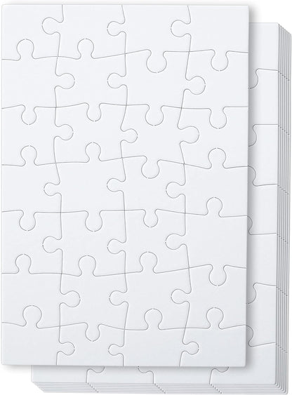Mr. Pen- Blank Puzzle, 10 Pack, 28 Pieces/Pack, 5.5" x 8.1", White Puzzle