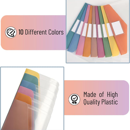 Mr. Pen- Clear Plastic Envelopes with Snap Closure, 30 Pack, A4, Letter Size, Colorful Flaps