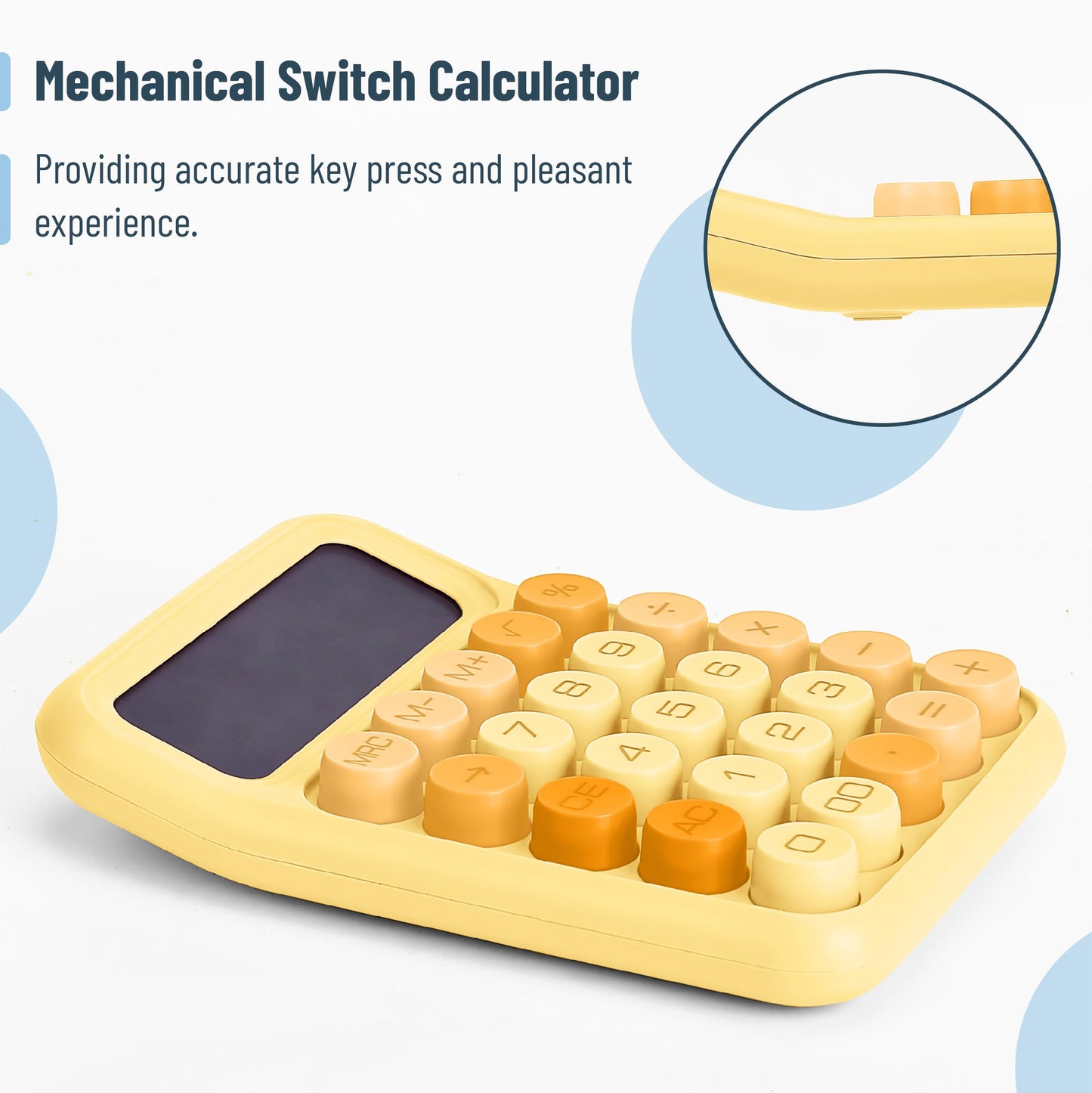 Mechanical Switch Calculator, 12 Digits, Large LCD Display, Pink Calculator Big Buttons, Mechanical Calculator, Calculators Desktop Calculator, Cute Calculator, Aesthetic Calculator Pink