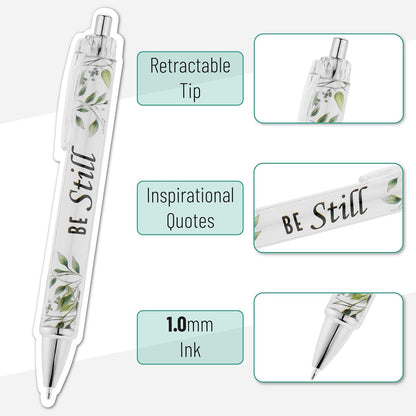 Mr. Pen- Christian Pen Set, 10 Pack, Green Elegance, Black Ink, Bible Verse Pen