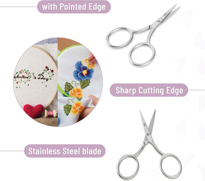 Mr. Pen- Embroidery Scissors Curved, 2 Pack, 3.5 Inch, Silver Embroidery Scissors Small