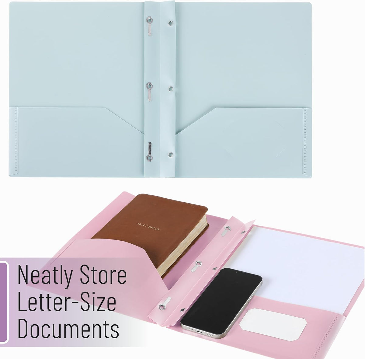 Mr. Pen- Plastic Folders with Pockets and Prongs, 10 Pack, Letter Size, Colorful