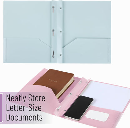 Mr. Pen- Plastic Folders with Pockets and Prongs, 10 Pack, Letter Size, Colorful