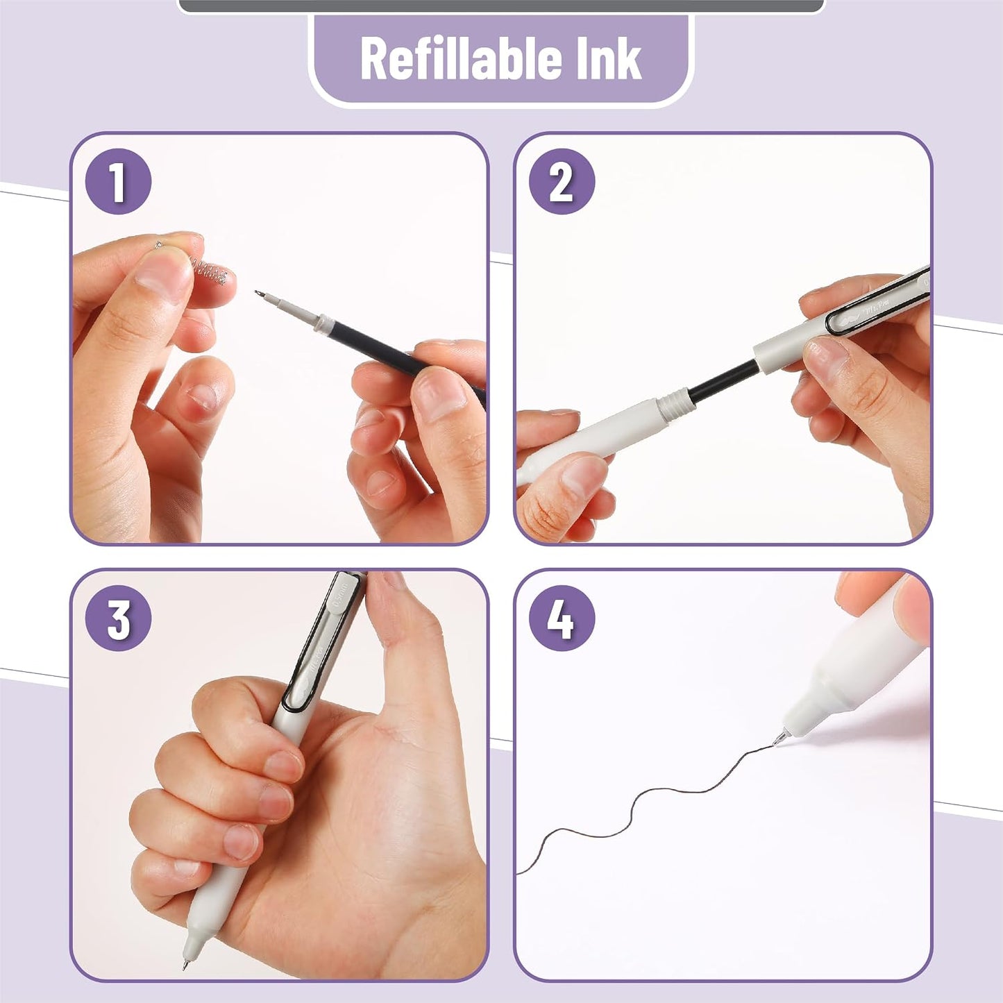 Mr. Pen- Retractable Gel Pens, 8 Pack, Black Ink, Pastel Barrels