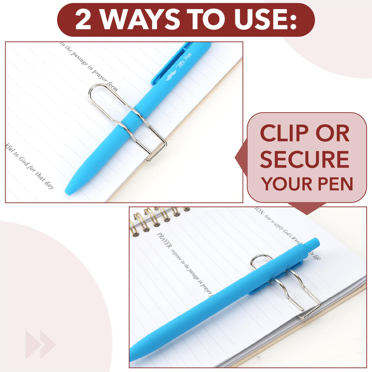 Mr. Pen- Metal Cross Pen Clips, 10 pcs, Rose Gold or Silver Cross Pen Holder