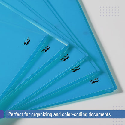 Mr. Pen- Plastic Folders with Pockets and Prongs, 24 Pack, Letter Size, Blue