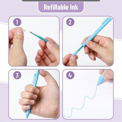 Mr. Pen- Retractable Gel Pens, 8 Pack, Color Ink Gel Pens Fine Point, Vivid Colors, 0.7mm Gel Pens Fine Point