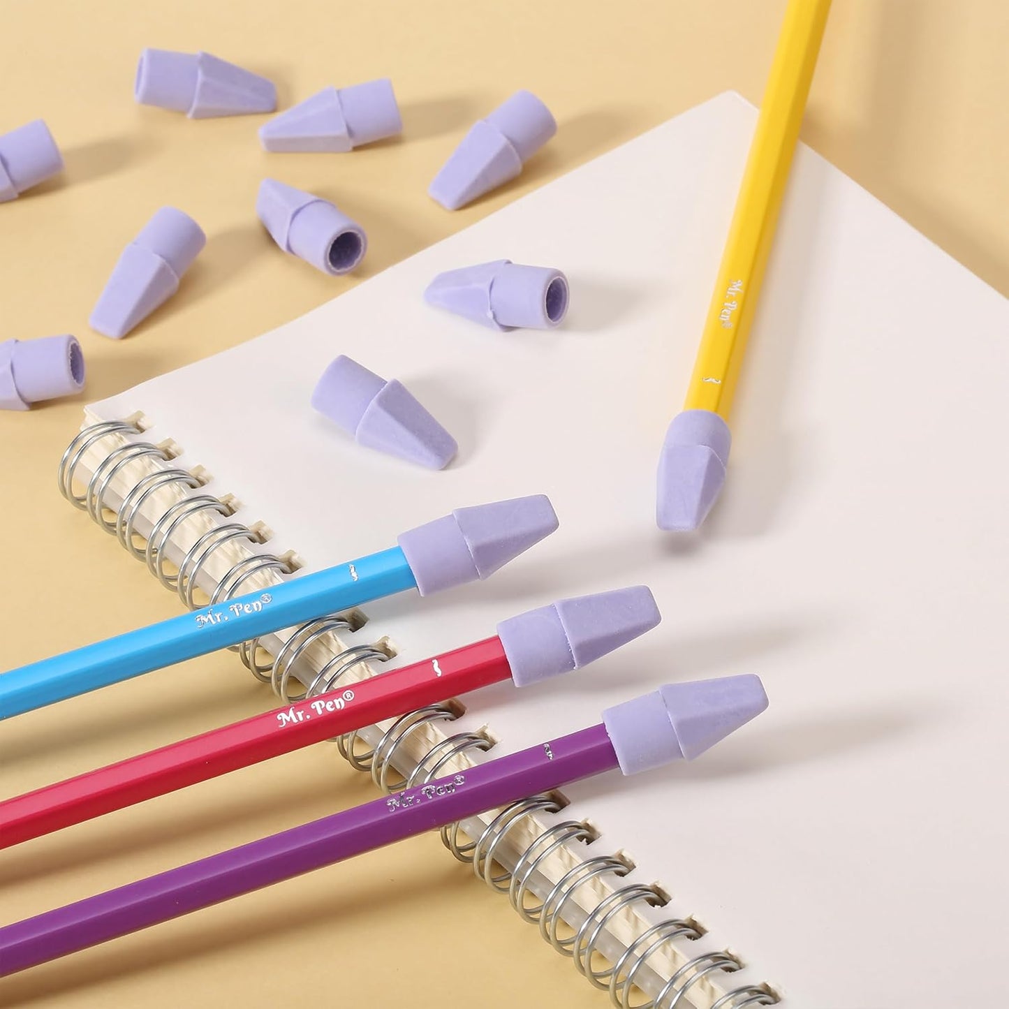 Mr. Pen- Pencil Top Erasers, 120 Pack, Latex-Free, No-Smudge