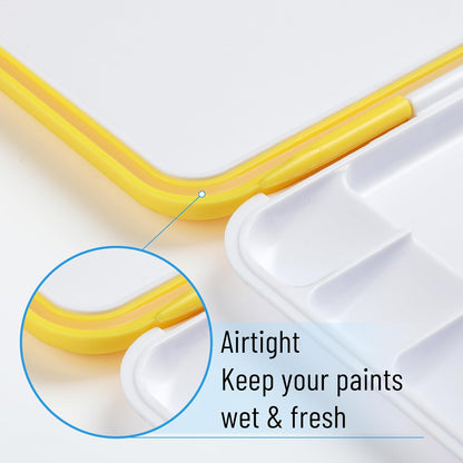 Mr. Pen- Airtight Watercolor Palette with Lid, Yellow, 18 Wells and 2 Mixing Areas, Empty Watercolor Palette