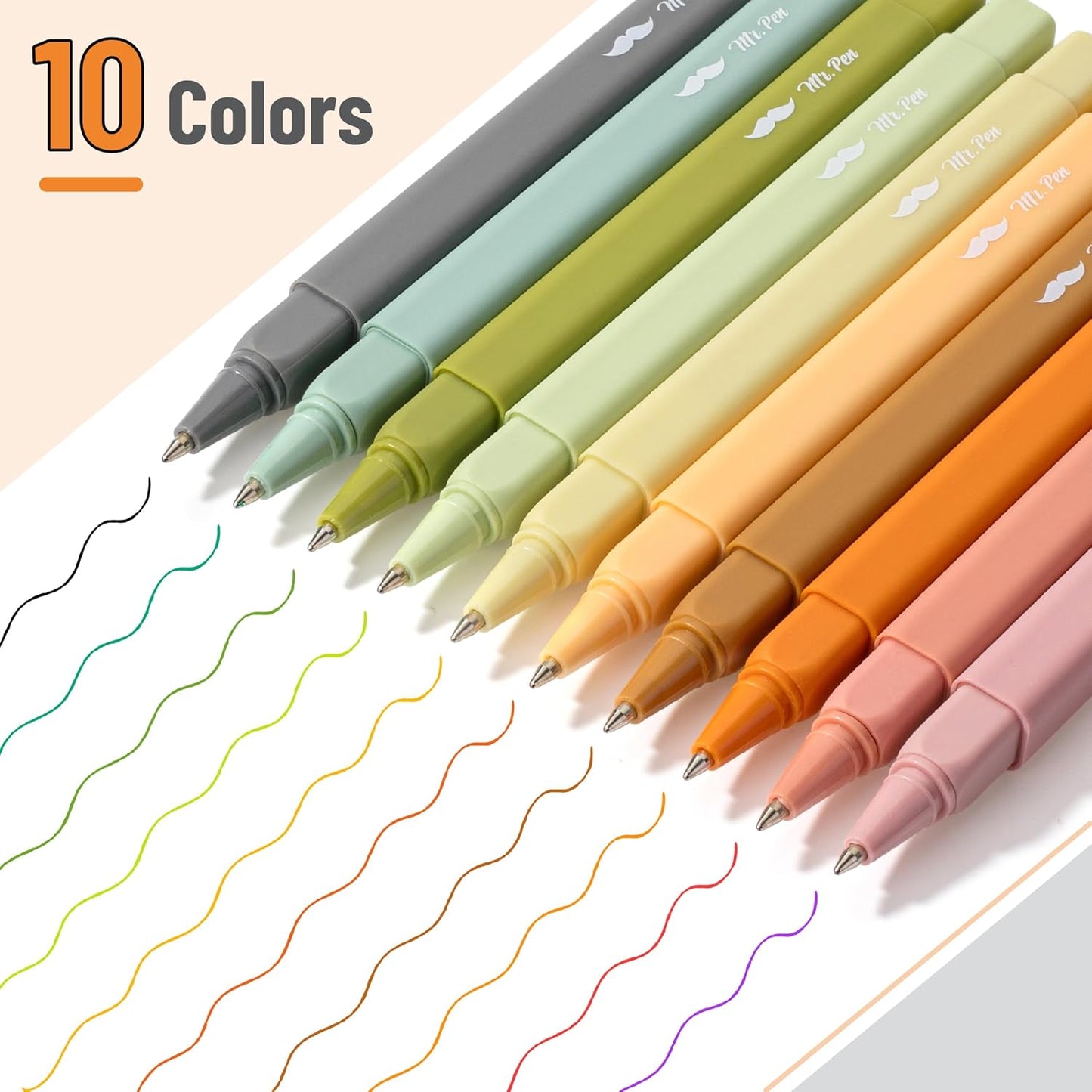 Aesthetic Pens, 10 Pack, Vibrant Colors, Fast Dry, No Smear Bible Pens No Bleed Through, 0.7mm Fine Point Pen, Ballpoint Pens Ballpoint, Fine Tip Pens for Note Taking, Pens Aesthetic