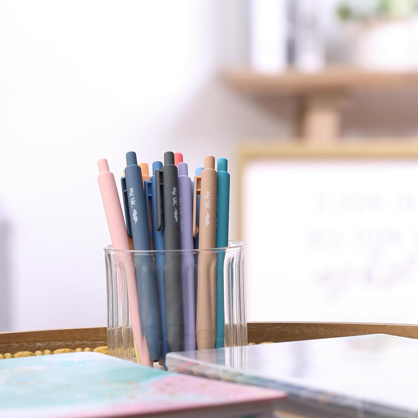 Mr. Pen- Retractable Gel Pens with Case, 12 Pack, Colorful Ink, 12 Refills, Gel Pens Fine Point 0.7mm