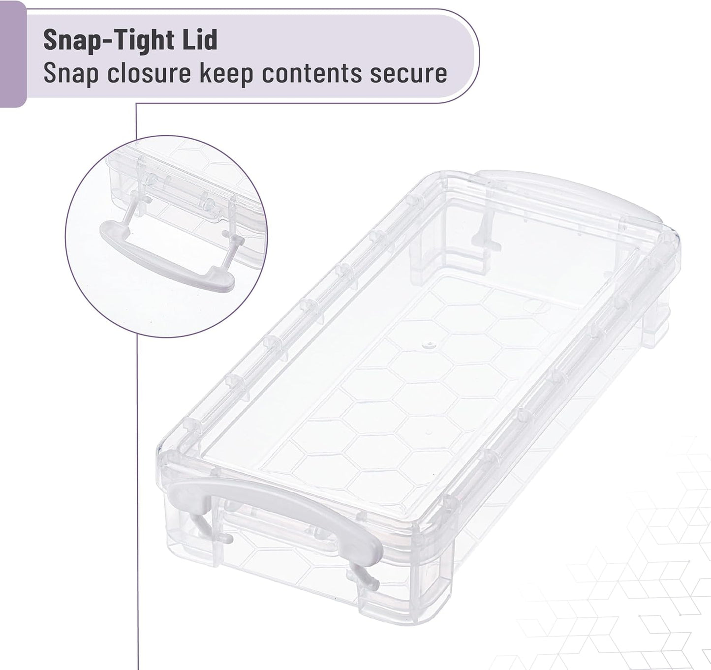 Mr. Pen- Clear Pencil Boxes, 6 Pack, Snap-Tight Lid, Crayon Box, Plastic