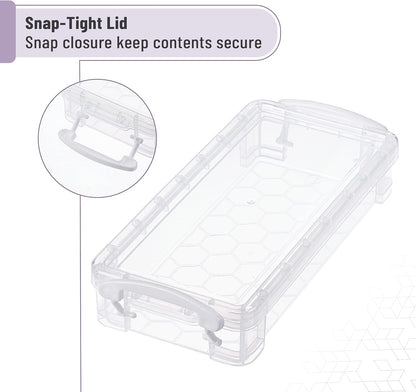 Mr. Pen- Clear Pencil Boxes, 6 Pack, Snap-Tight Lid, Crayon Box, Plastic