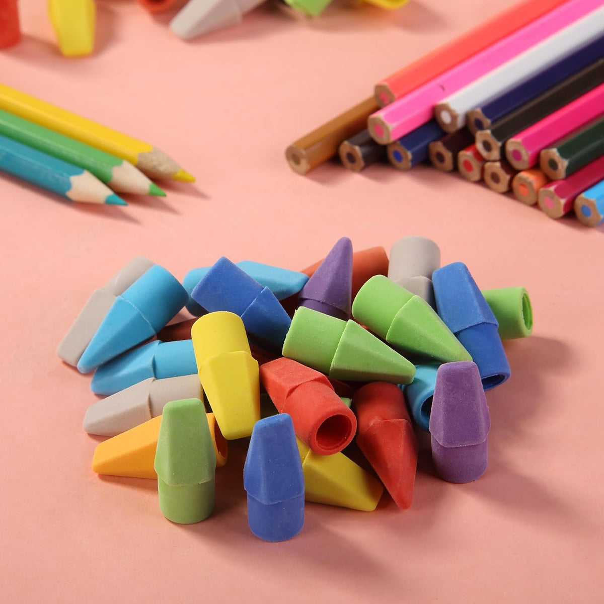 Mr. Pen- Pencil Erasers Toppers, 120 Pack, Colorful, Latex Free, No Smudge, Mr Pen Erasers for Pencils