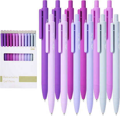 Mr. Pen- Retractable Gel Pens, 12 Pack, Black Ink, Lavender Legacy Barrel Gel Pens, Gel Pens Fine Point 0.5mm, Retractable Pens