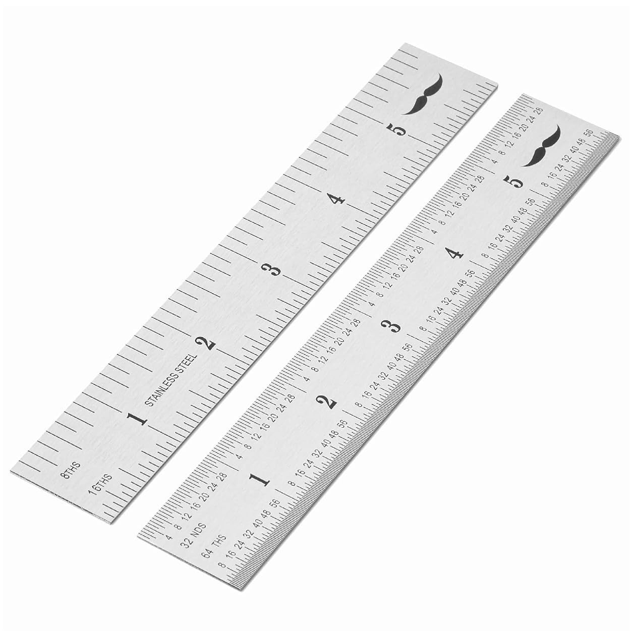Metal Machinist Ruler 6 Inch, 2 Pack, Stainless Steel