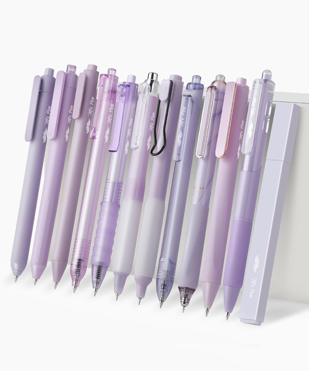 Mr. Pen- Gel Ink Pen Set, 12 pcs, Pastel Pink Barrel, Pink Pens Black Ink Gel Pens Fine Point 0.5mm
