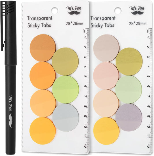 Mr. Pen- Transparent Sticky Note Set, 560Sheets, Colorful, Round Transparent Sticky Notes Set