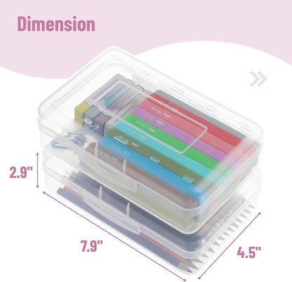 Mr. Pen- Pencil Box, 4 Pack, Clear, Plastic Pencil Box Case, Pencil Case, Crayon Box, Pencil Case for Kids, Clear Pencil Case