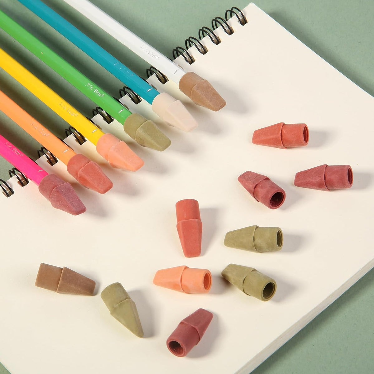 Mr. Pen- Pencil Erasers Toppers, 120 Pack, Colorful, Latex Free, No Smudge, Mr Pen Erasers for Pencils