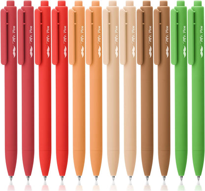 Mr. Pen- Retractable Gel Pens, 12 Pack, Black Ink, Old Mill Color Barrel Gel Pens, Gel Pens Fine Point 0.5mm, Retractable Pens