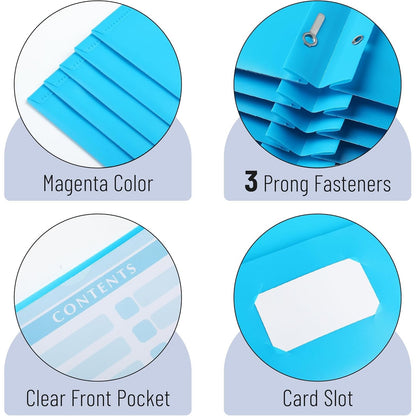 Mr. Pen- Plastic Folders with Pockets and Prongs, 36 Pack, Letter Size, Blue, Flexible Plastic Folders with Prongs