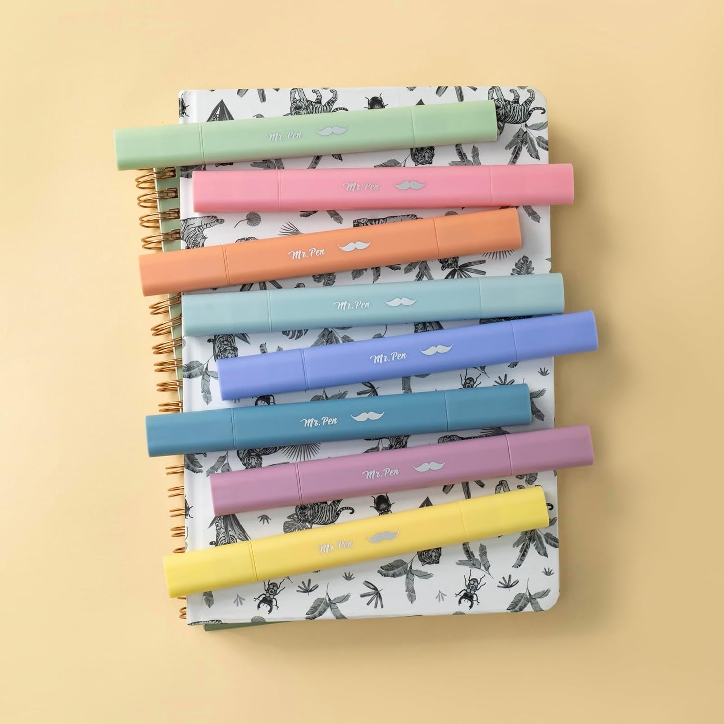 Mr. Pen- Aesthetic Dual Tip Bible Highlighters, No Bleed Through Assorted Color, 8pcs, Cute Highlighter Dual Tip for Journaling Supplies and School Accessories