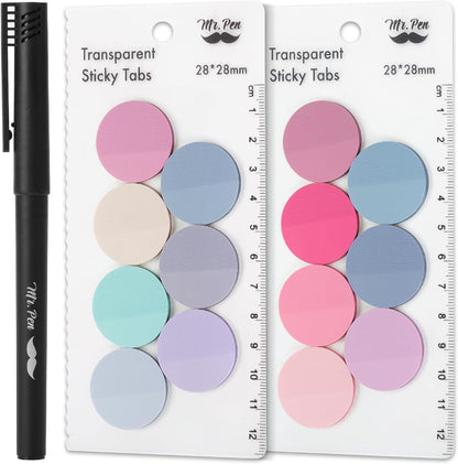 Mr. Pen- Transparent Sticky Note Set, 560Sheets, Colorful, Round Transparent Sticky Notes Set, Bible Sticky Notes Clear Sticky Notes Transparent