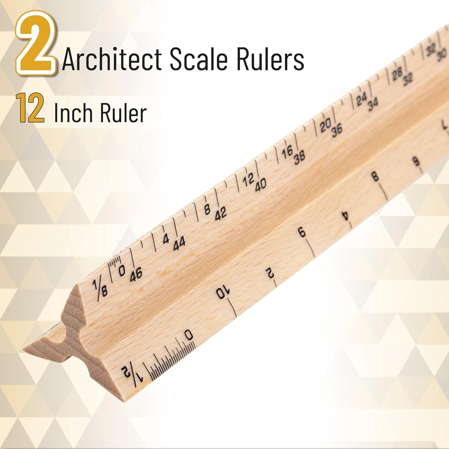 Mr. Pen- Architectural Scale Ruler, 12 Inch, 2 Pack, Wooden Architecture Ruler, Scale Ruler for Blueprints