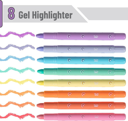 Gel Highlighter, 8 Pack, Assorted Colors, Cute Bible Highlighters No Bleed, No Bleed Highlighters, Bible Highlighter, Bible Markers, Gel Highlighters for Bibles, Highlighter