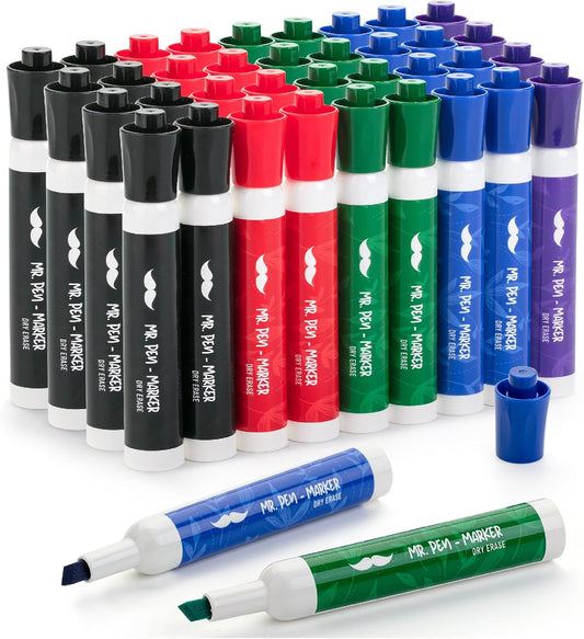 Mr. Pen- Dry Erase Markers, Low Odor Chisel Tip, 36 Pack, Assorted Colors, White Board Markers Dry Erase