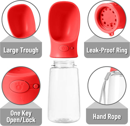 Mr. Pen- Dog Water Bottle, 19 oz, Large, Red, Portable Dog Water Bottle Dispenser