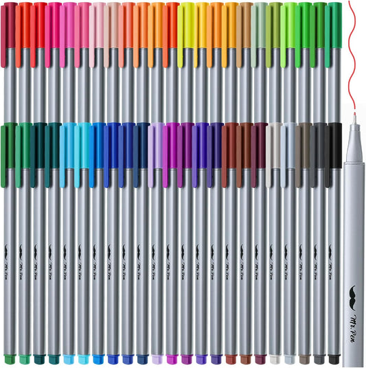 Bulk Fineliner Pens, 46 Pack, 0.4mm Fine Tip, Colorful
