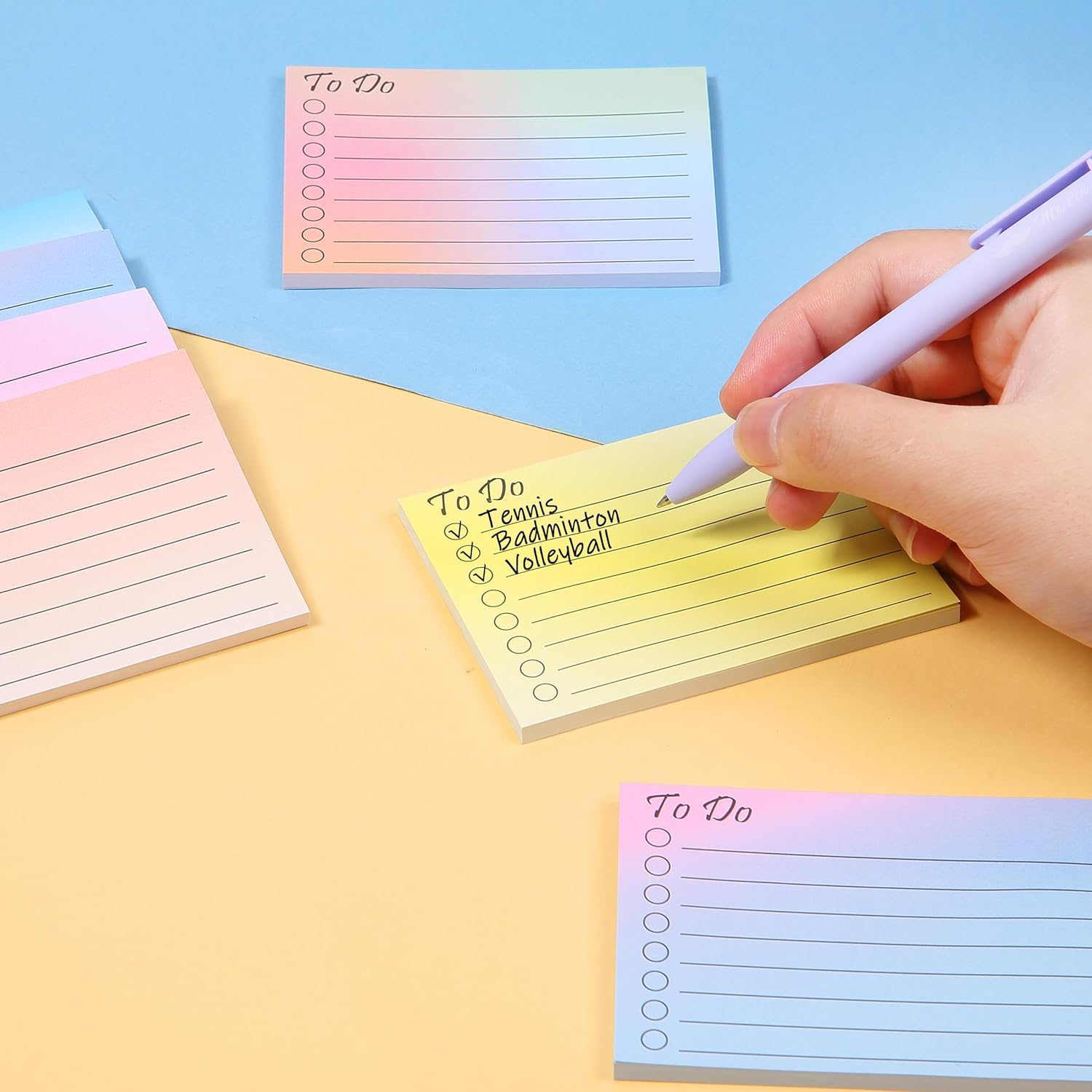 Mr. Pen to Do List Sticky Notes, 3"x4", 900 Sheets, Gradient Colors,