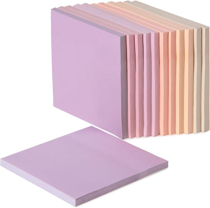 Colorful Sticky Notes 3x3 Inch, 12 Pads, 600 Sheets, Sunset Sorbet