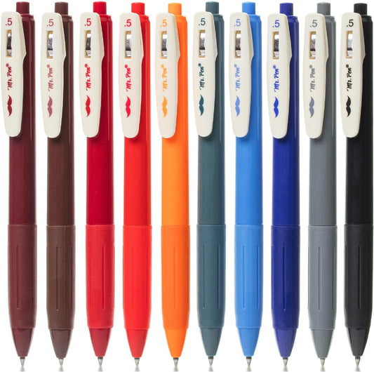 Mr. Pen- Retractable Gel Pens, 10 Pack, Dark Vintage Ink Colors Gel Pens Fine Point