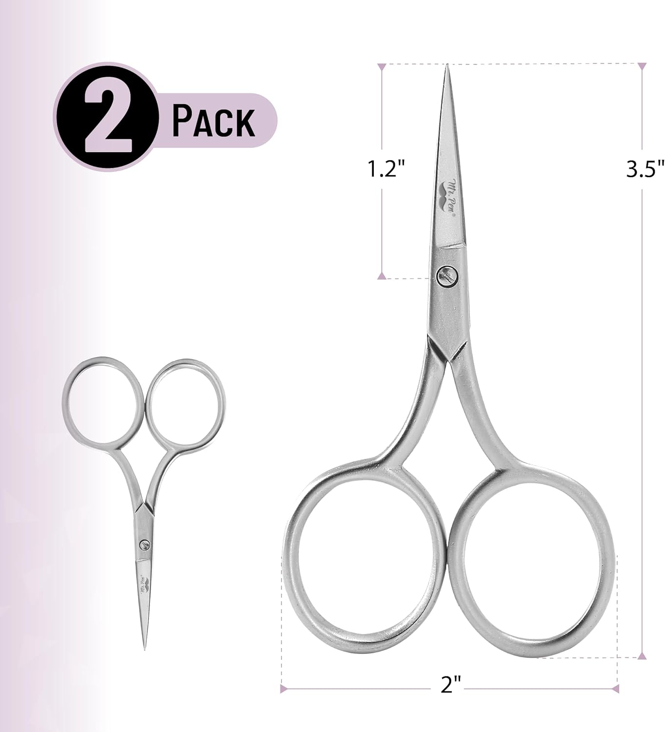 Mr. Pen- Embroidery Scissors Curved, 2 Pack, 3.5 Inch, Silver Embroidery Scissors Small