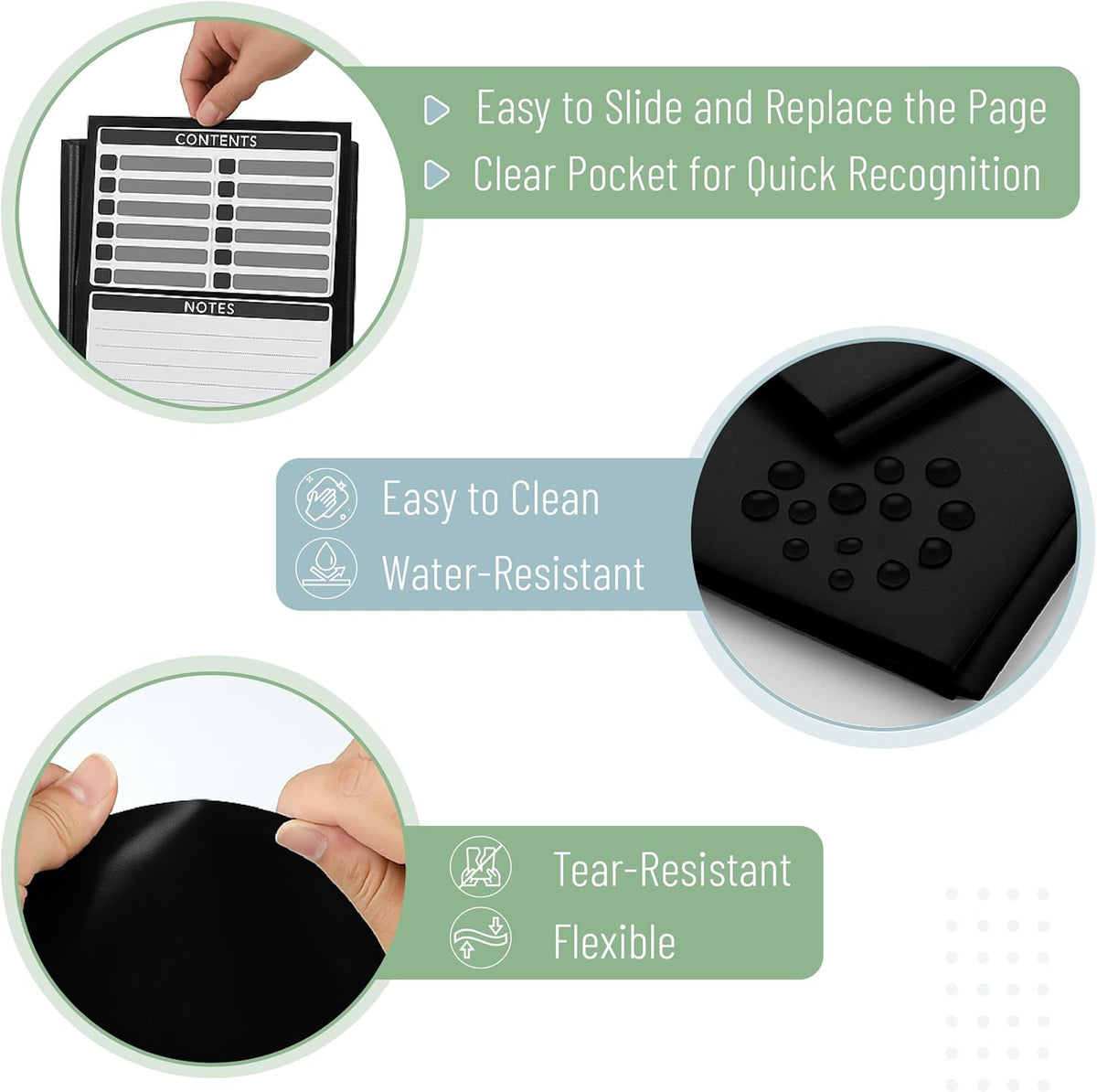 Mr. Pen- Black Plastic Folders with Pockets and Prongs, 24 Pack, Letter Size, Black Flexible Plastic Folders with Prongs